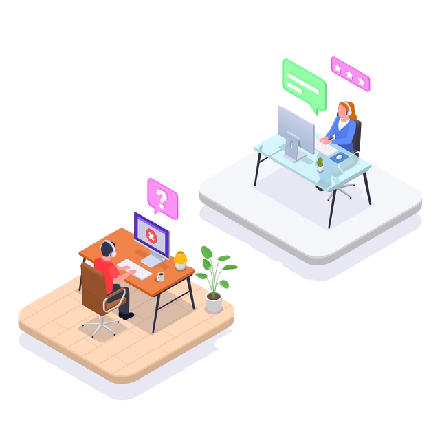 Illustrazione: assistenza al computer a distanza